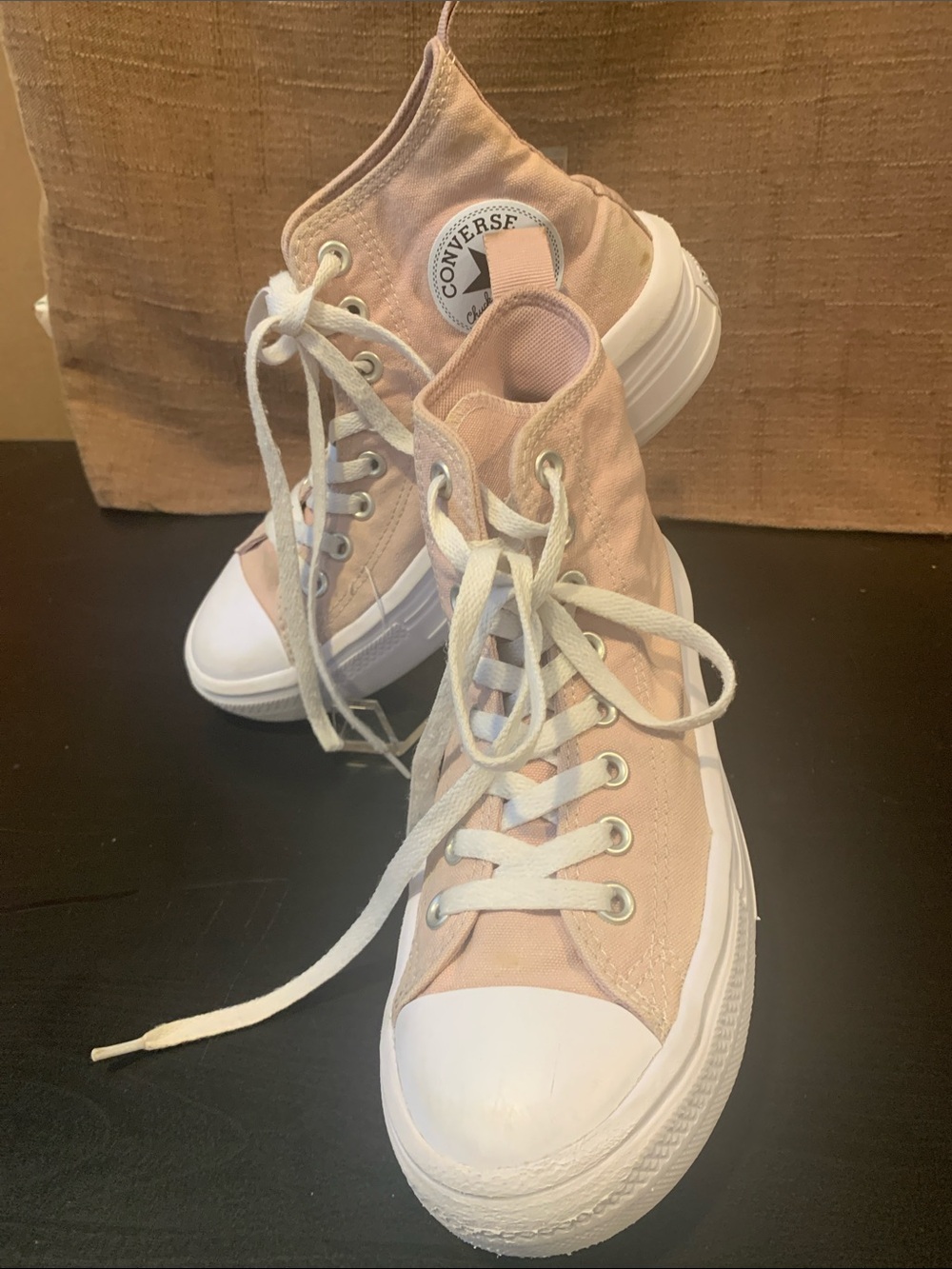 Converse Kids High-Top Sneakers Light Pink and White